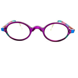 Ronit Furst 2705 43 Eyeglasses Frames Purple Multicolor Round Handpainted H20206